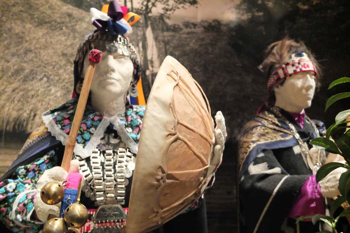 Traditional costumes on display in the National Museum of the American Indian in Washington D.C.