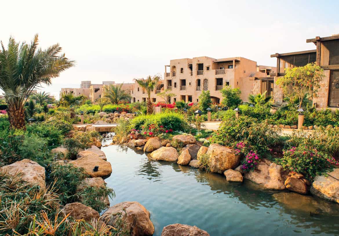 Sculpted gardens and waterways add to the appeal.