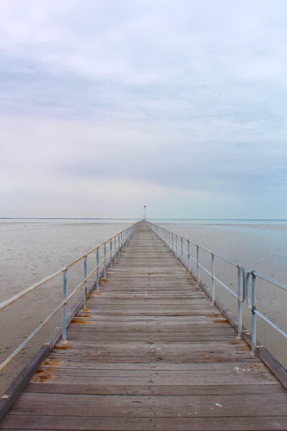 Looking down the length of the jetty..