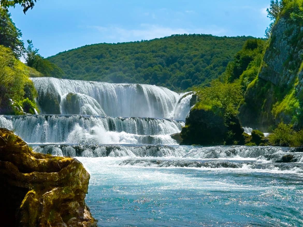 The beautiful Štrbački buk waterfall on the Una River.