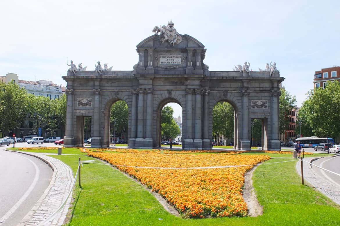 Puerta de Alcalá monument in Madrid, Spain.