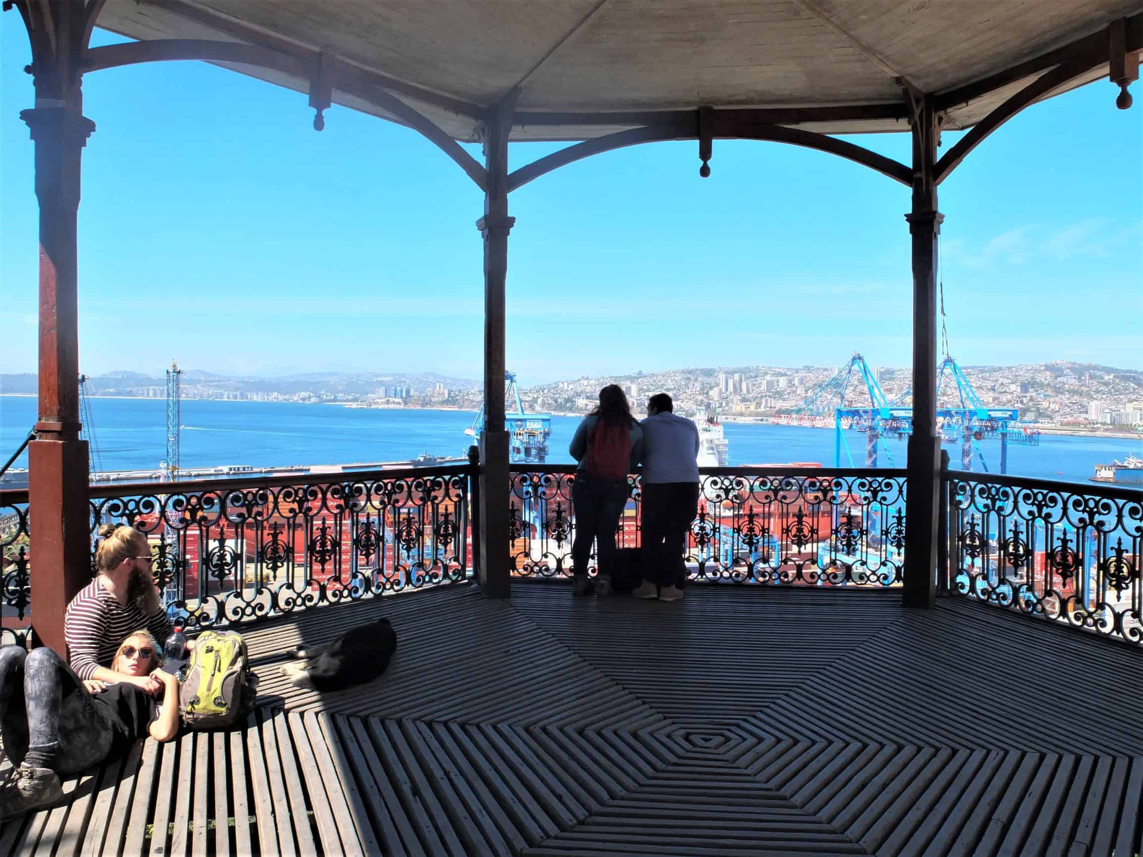 A viewing platform on the hills overlooking Valparaisoin Chile