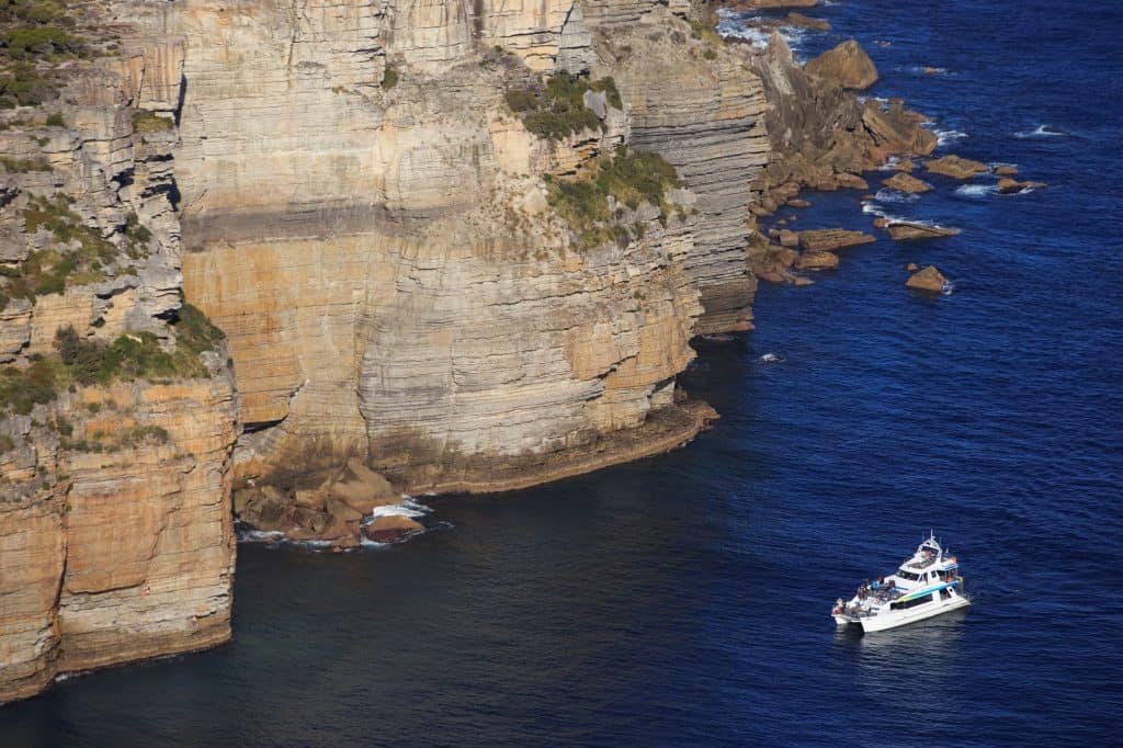Aerial view of the cliffs at Point Perpendicular, Jervis Bay, NSW