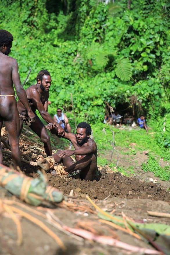 A successful jump will result in a plentiful yam harvest.