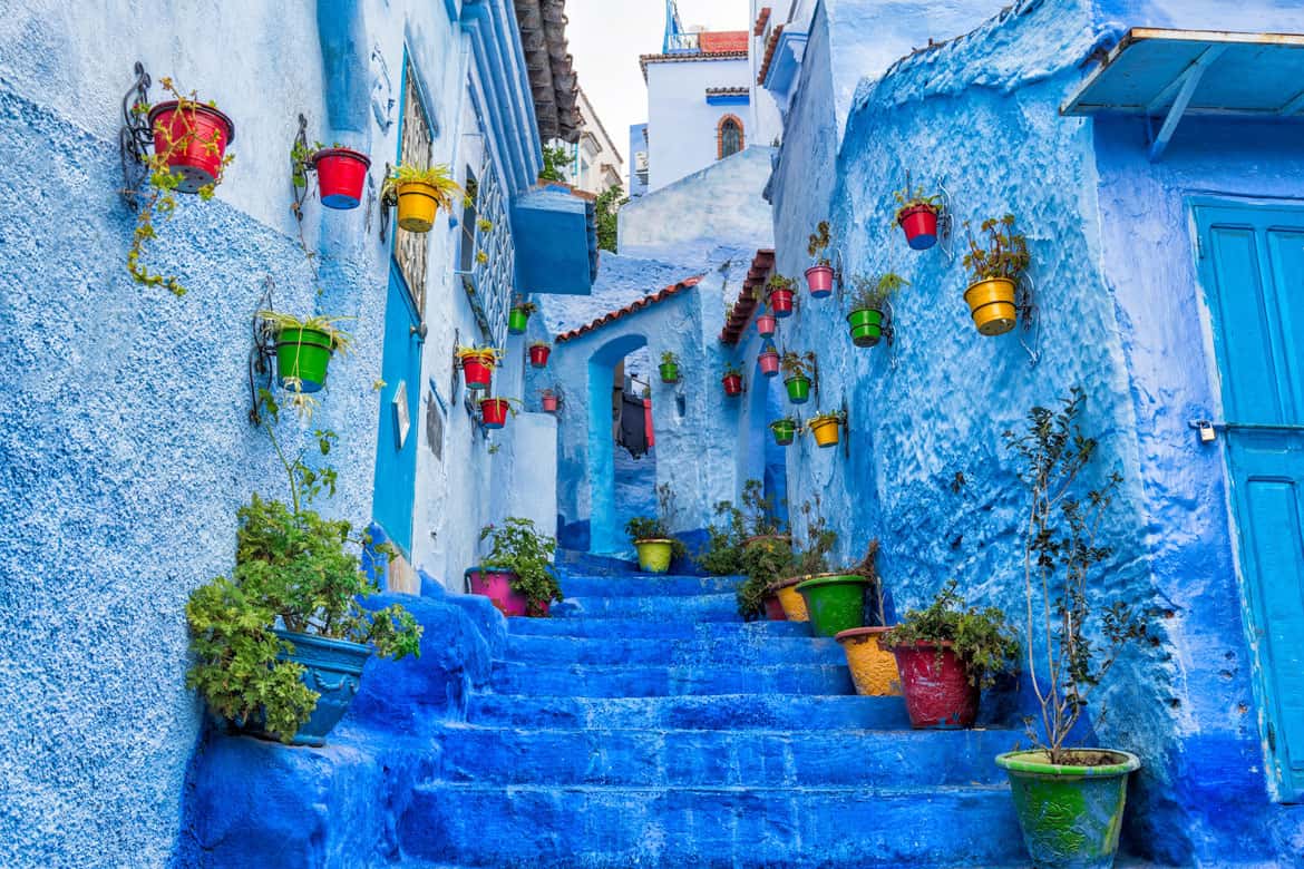 The vibrant blue city of Chefchaouen in Morocco. Photo: Milad Alizadeh/Unsplash.